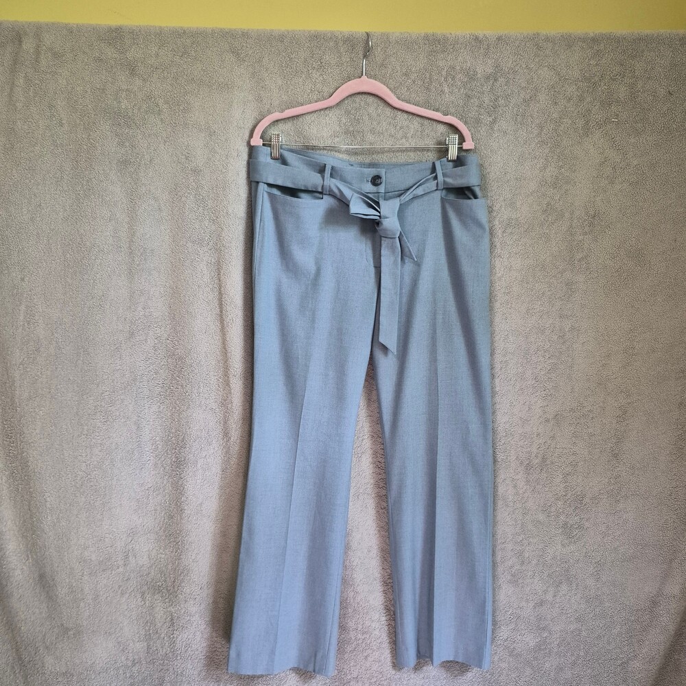 Ann Taylor LOFT Size 12 Light Blue Straight Leg Belted Pants